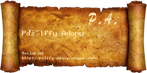 Pálffy Adony névjegykártya